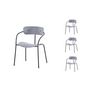 Voir la diapositive 3 : CONCEPT USINE Lot de 4 chaises gris clair design ALEXIA