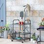 Voir la diapositive 4 : OUTSUNNY Organisateur d'outils de jardin - chariot de jardin - desserte - 9 crochets, 20 compartiments - métal noir
