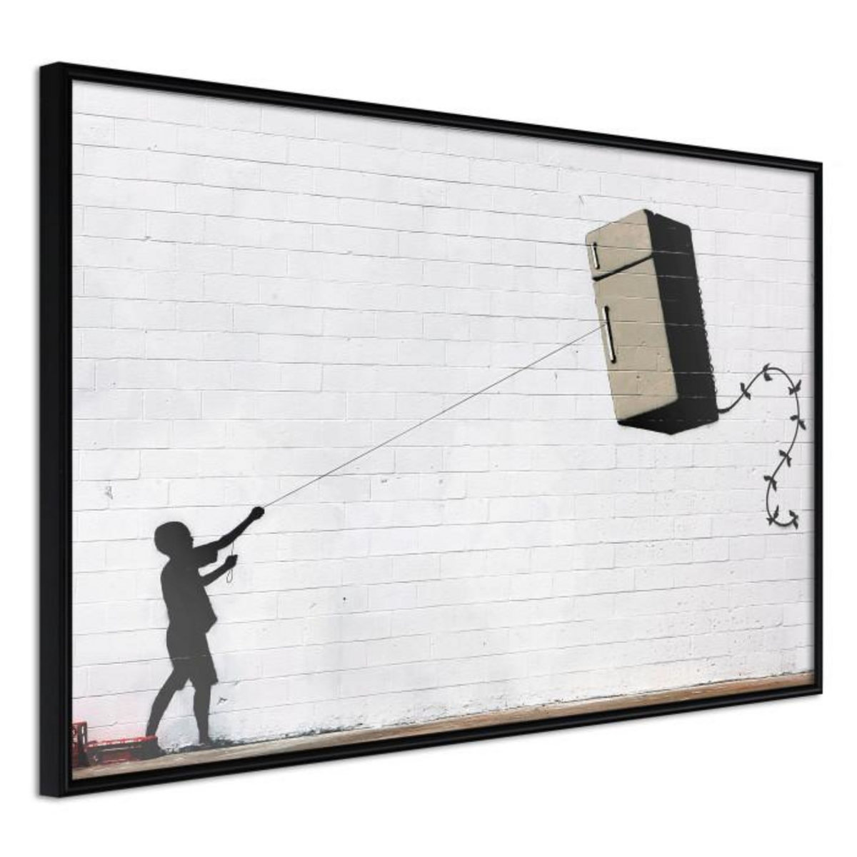 Paris Prix Affiche Murale Encadrée  Banksy Fridge Kite
