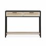 Voir la diapositive 5 : SWEEEK Console décor bois noir et cannage 100 x 30 x 75cm - Bianca - 2 tiroirs - 1 étagère