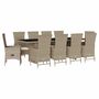 Voir la diapositive 2 : VIDAXL Ensemble a manger de jardin et coussins 11 pcs beige poly rotin