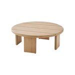 SWEEEK Table basse de jardin ronde bois d'acacia naturel 70cm - Kaita