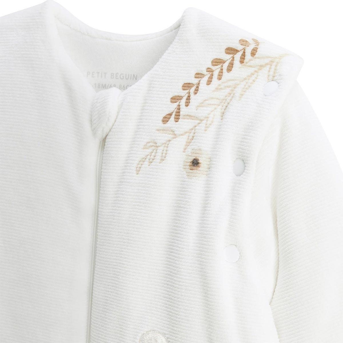 Petit Béguin Turbulette d'hiver en velours avec manches amovibles et jambes séparables Perle