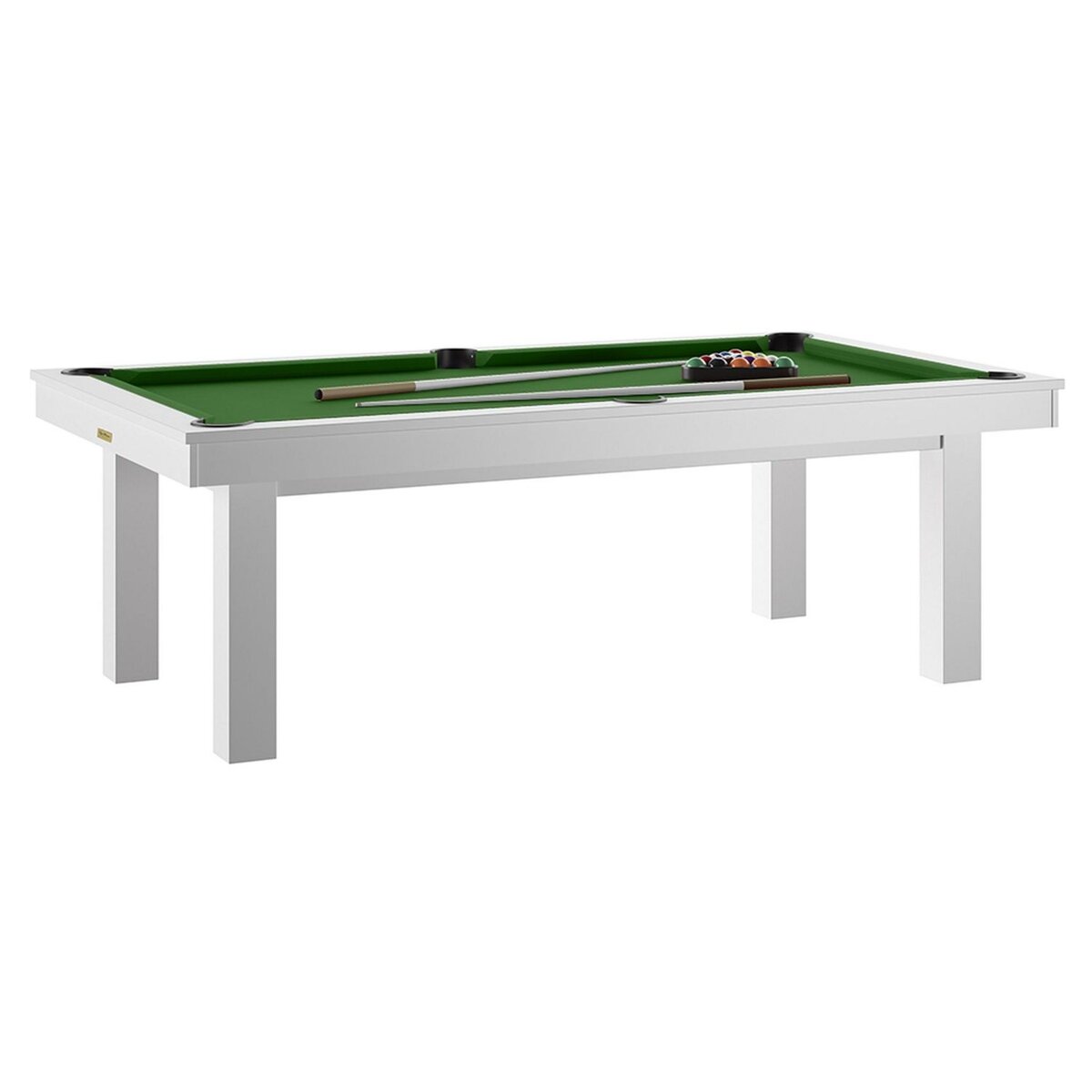 RENE PIERRE Billard Lafite Blanc avec Drap Vert + plateau table inclus