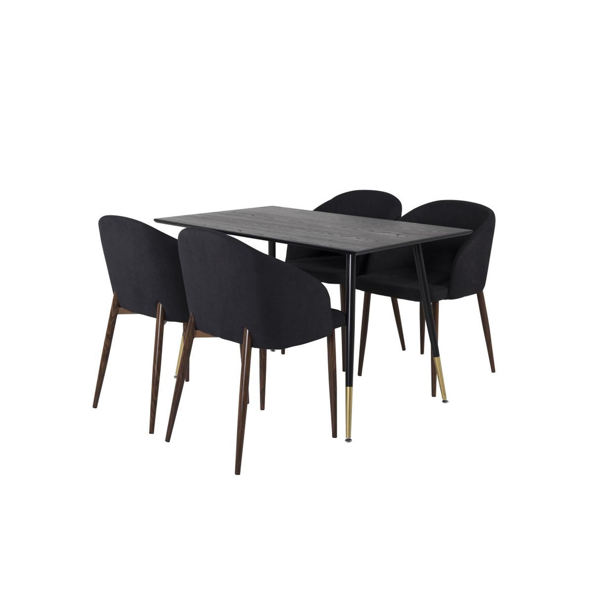 Voir la diapositive 3 : Paris Prix Ensemble table à manger & 4 chaises  dipp & arch  120cm noir