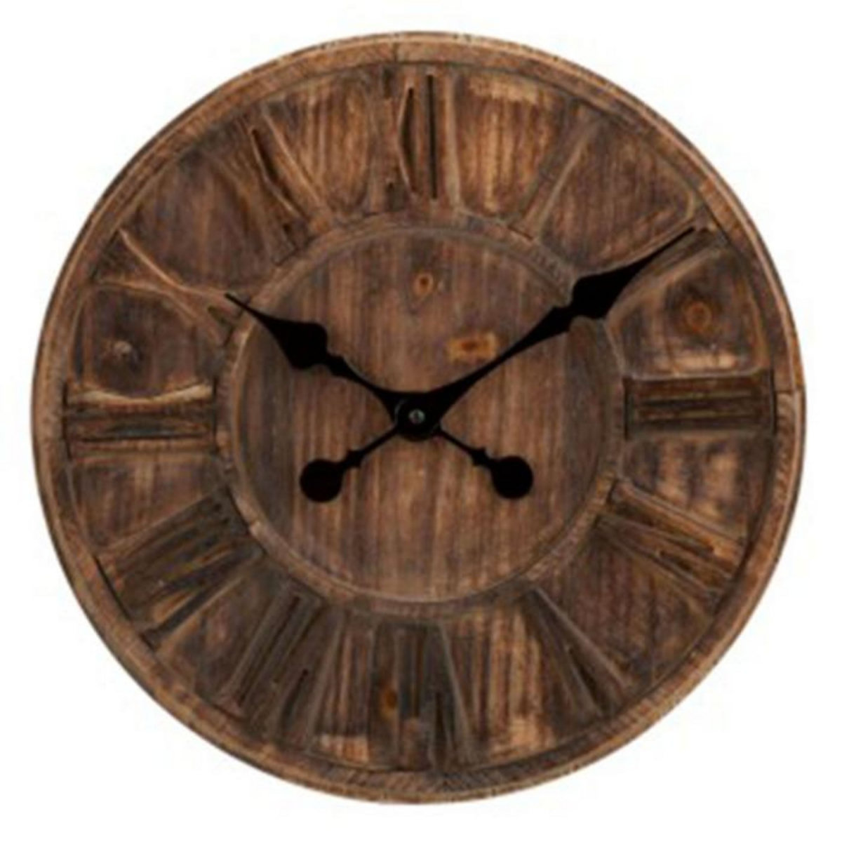 Paris Prix Horloge Murale Bois  Chiffres Romains  40cm Naturel