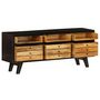 Voir la diapositive 5 : VIDAXL Meuble TV Bois de manguier massif 120x30x50 cm