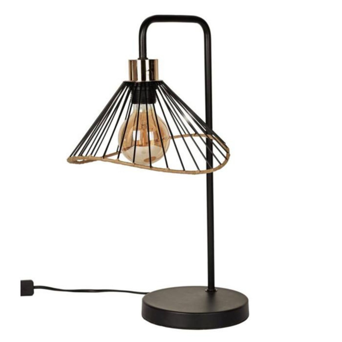 Paris Prix Lampe à Poser en Métal  Lounge  47cm Noir