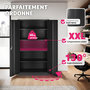 Voir la diapositive 3 : tectake Armoire de classement en acier lâqué époxy noir