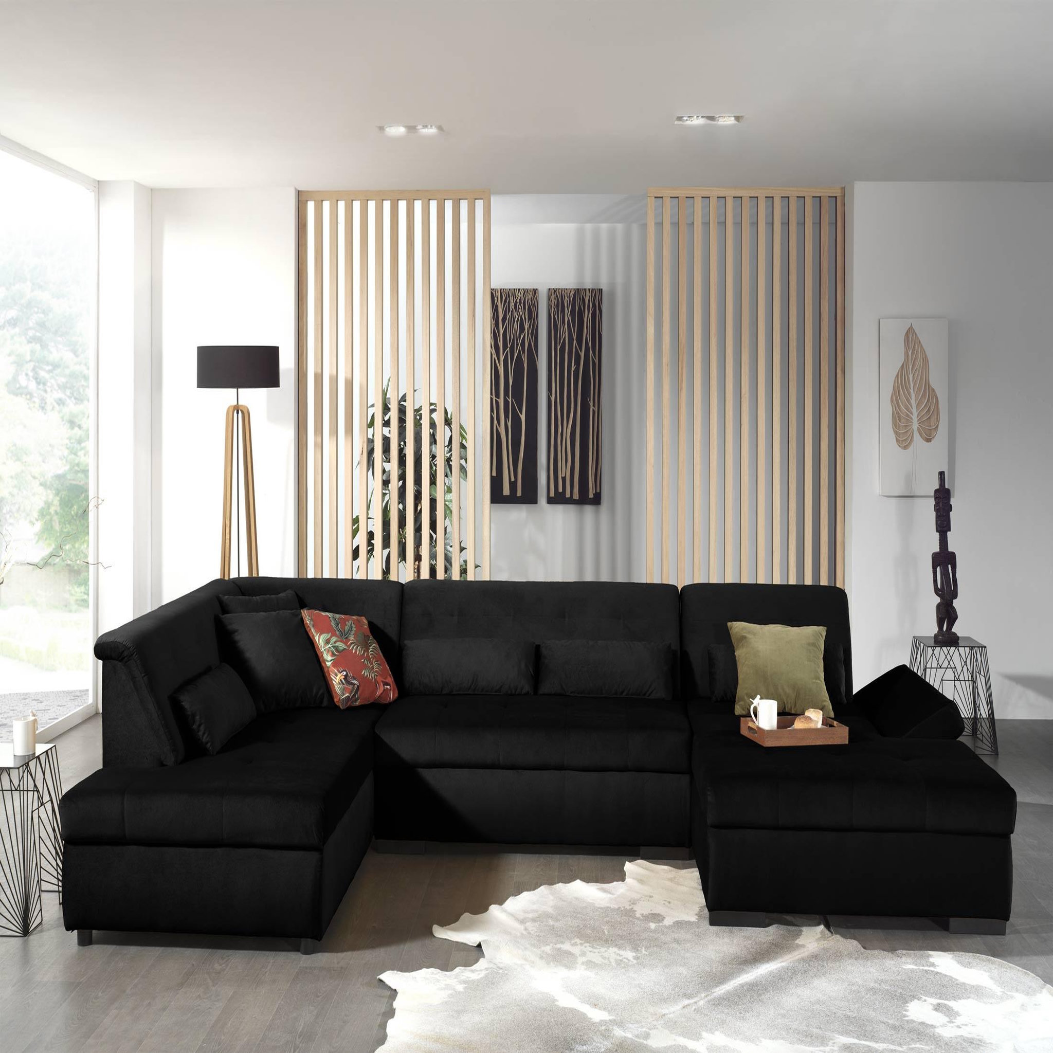 Voir la diapositive 2 : LISA DESIGN Vermont - canapé panoramique d'angle gauche - 7 places - xxl - en velours