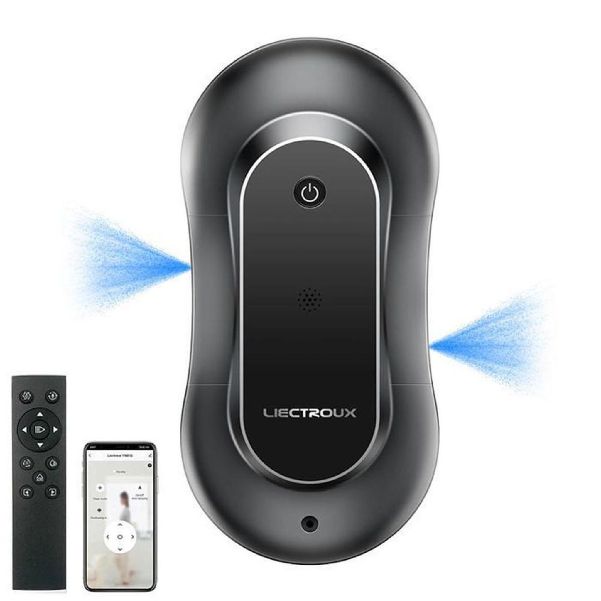 Robot nettoyeur de vitres intelligent YW810 avec contrôle via appli, double pulvérisation 70 ml, détection des bords, protection anti-chute et système UPS