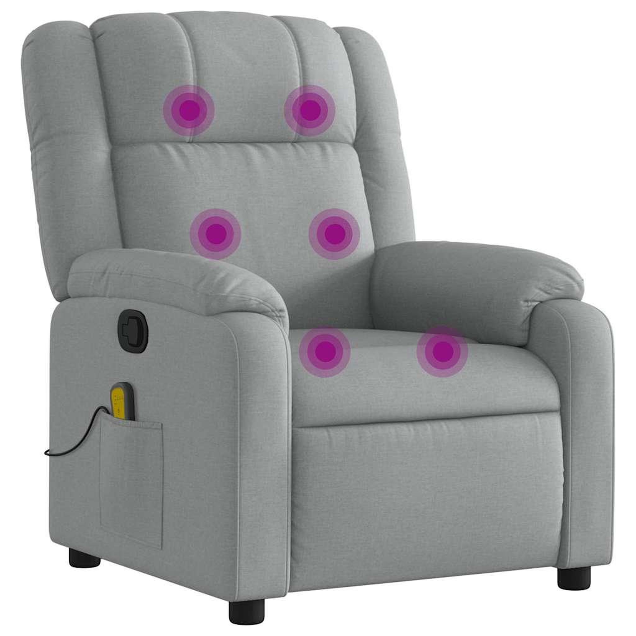 Voir la diapositive 2 : VIDAXL Fauteuil de massage inclinable Gris clair Tissu