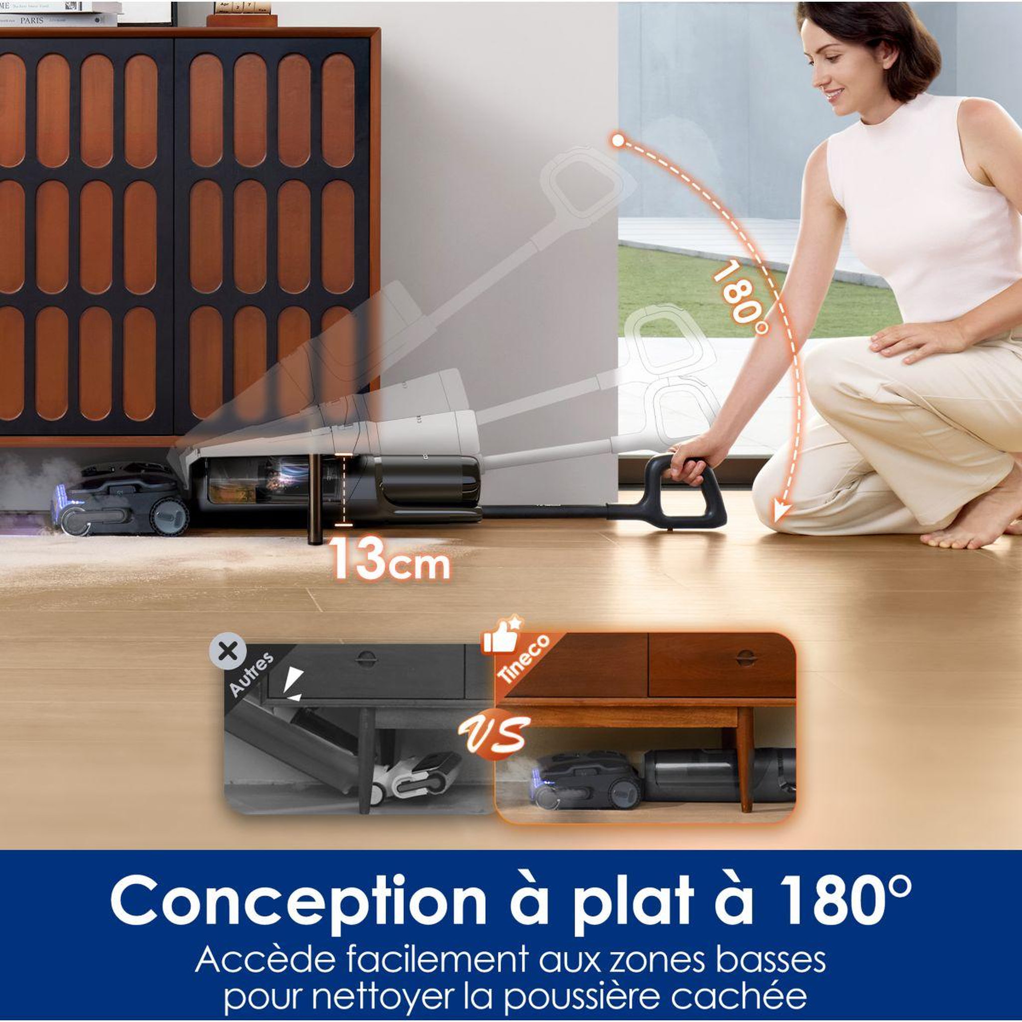 Voir la diapositive 4 : TINECO Aspirateur laveur floor one s7 steam avec fonction vapeur