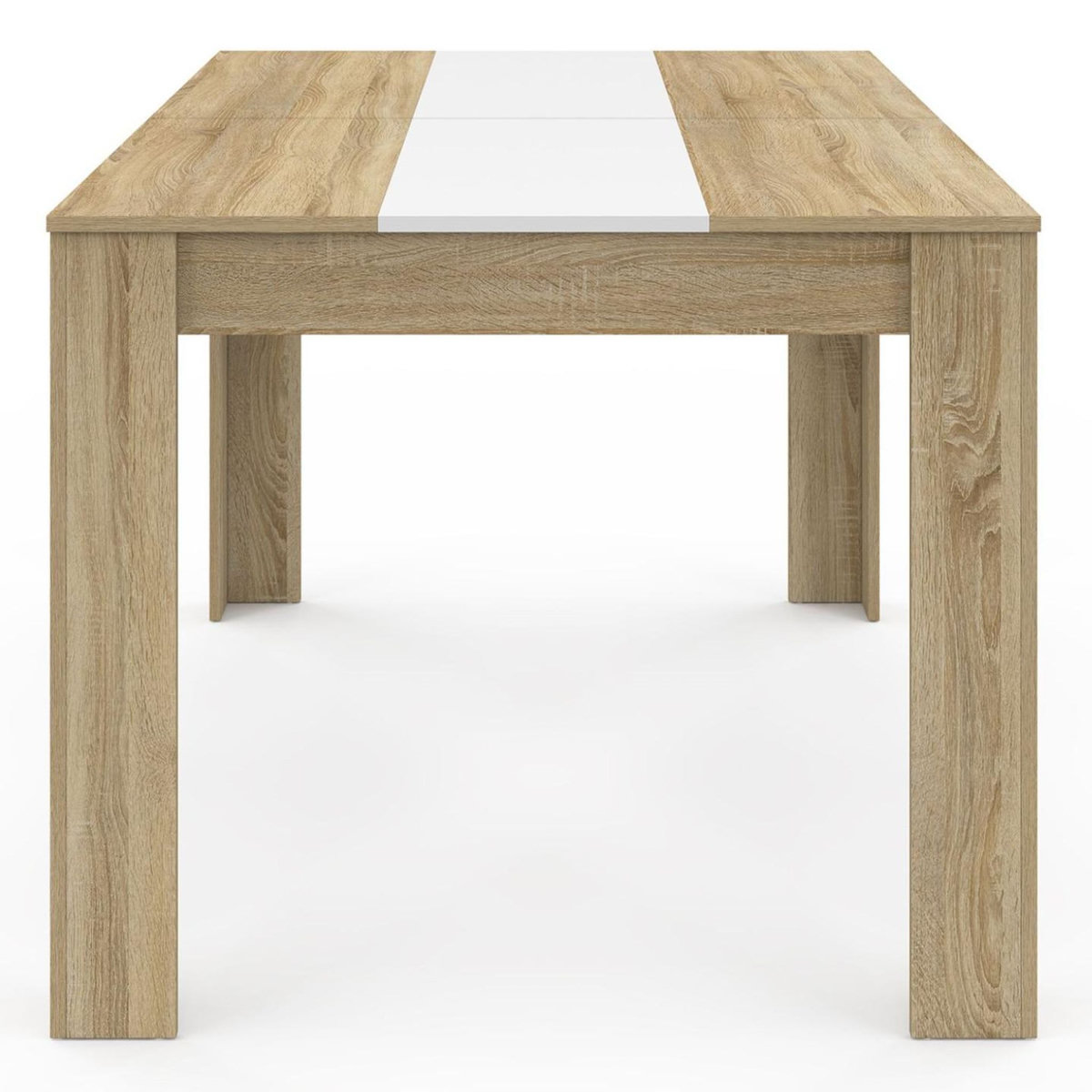 ID MARKET Table à manger rectangle GEORGIA 6 personnes imitation hêtre et blanche 140 x 80 cm