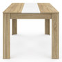 Voir la diapositive 4 : ID MARKET Table à manger rectangle GEORGIA 6 personnes imitation hêtre et blanche 140 x 80 cm
