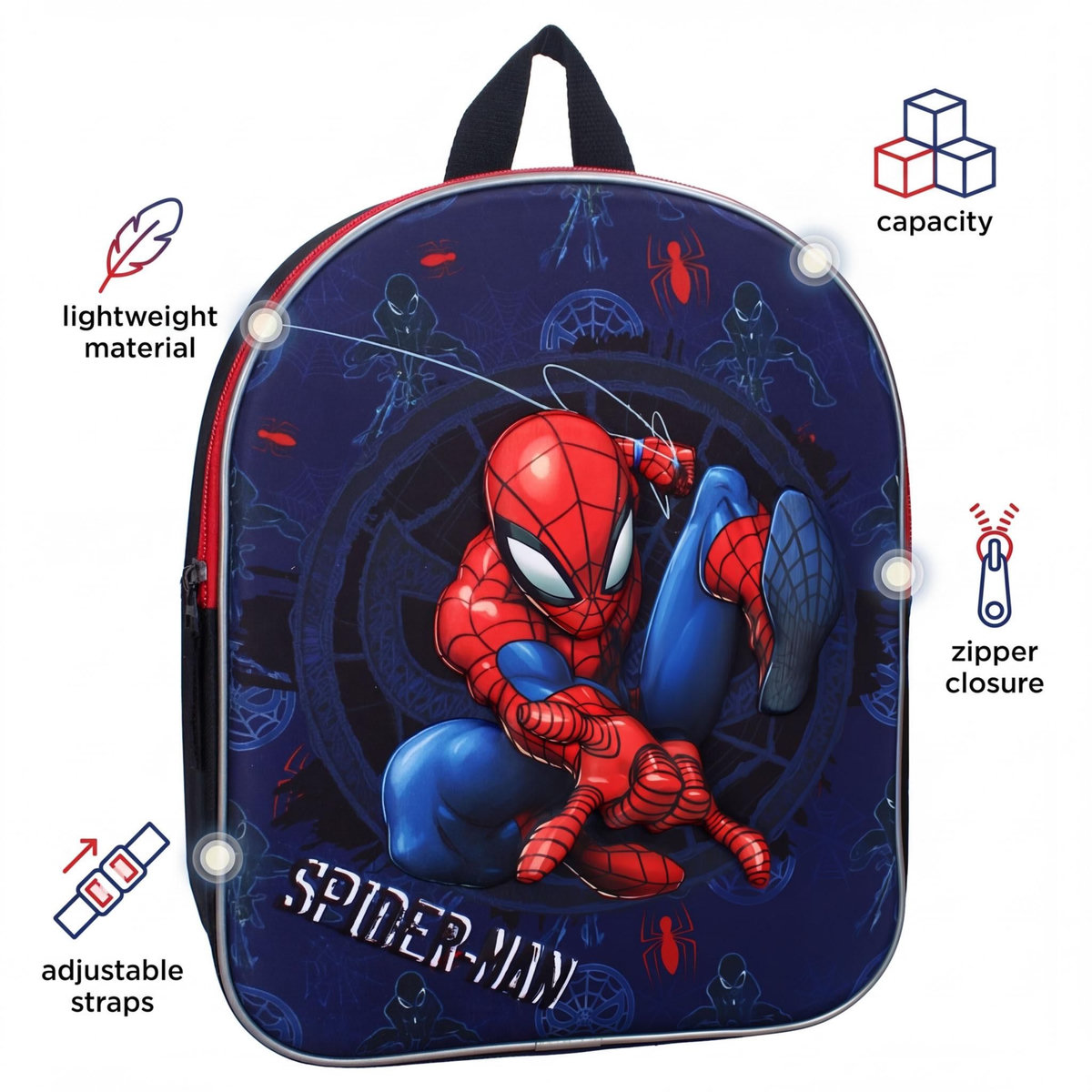 Marvel Sac à dos Spider-Man enfant 3D Simply Special 200-00278 SPIDERMAN