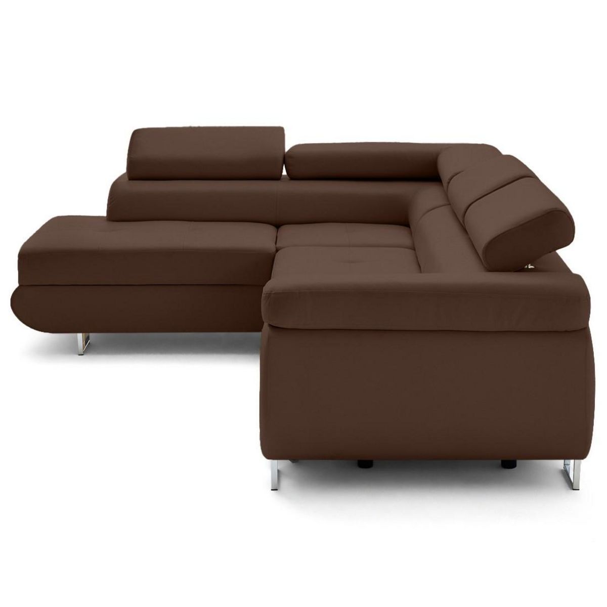 LISA DESIGN Zaria - canapé d'angle gauche 5 places convertible avec coffre et têtières en simili