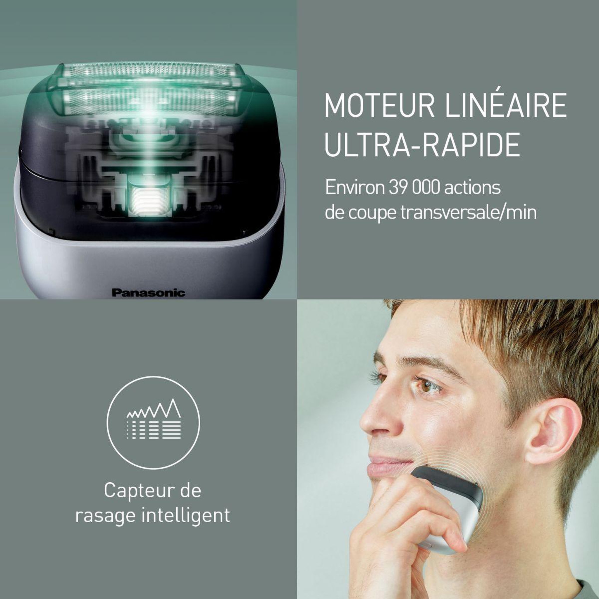 Voir la diapositive 3 : PANASONIC Rasoir électrique es-cm3bks503 3 lames