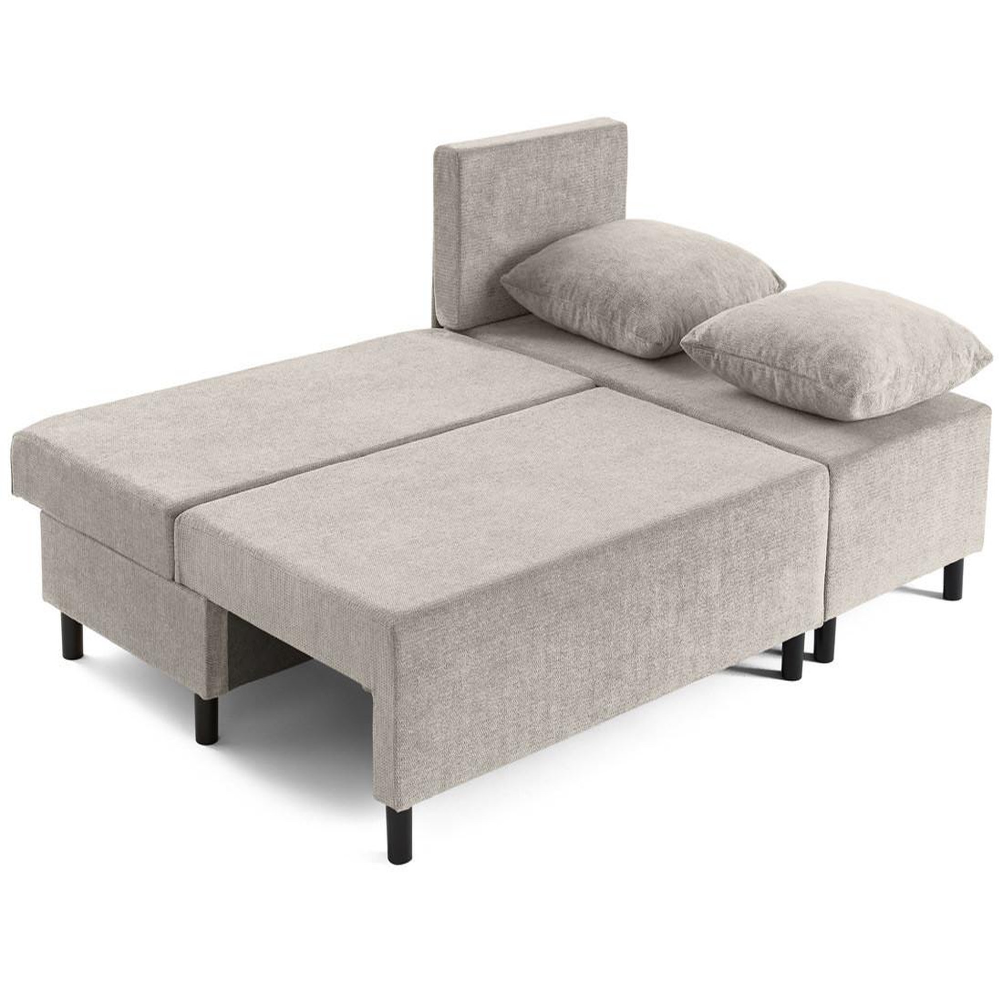 Voir la diapositive 3 : BEST MOBILIER Gloria - canapé d'angle réversible 4 places convertible avec coffre en tissu texturé