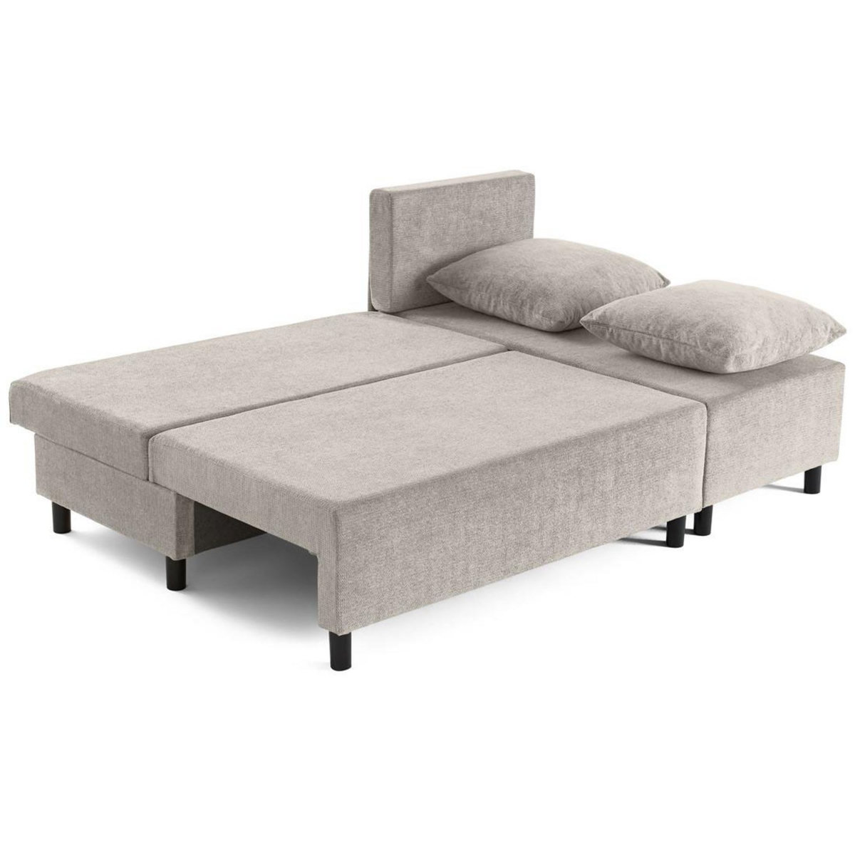 BEST MOBILIER Gloria - canapé d'angle réversible 4 places convertible avec coffre en tissu texturé