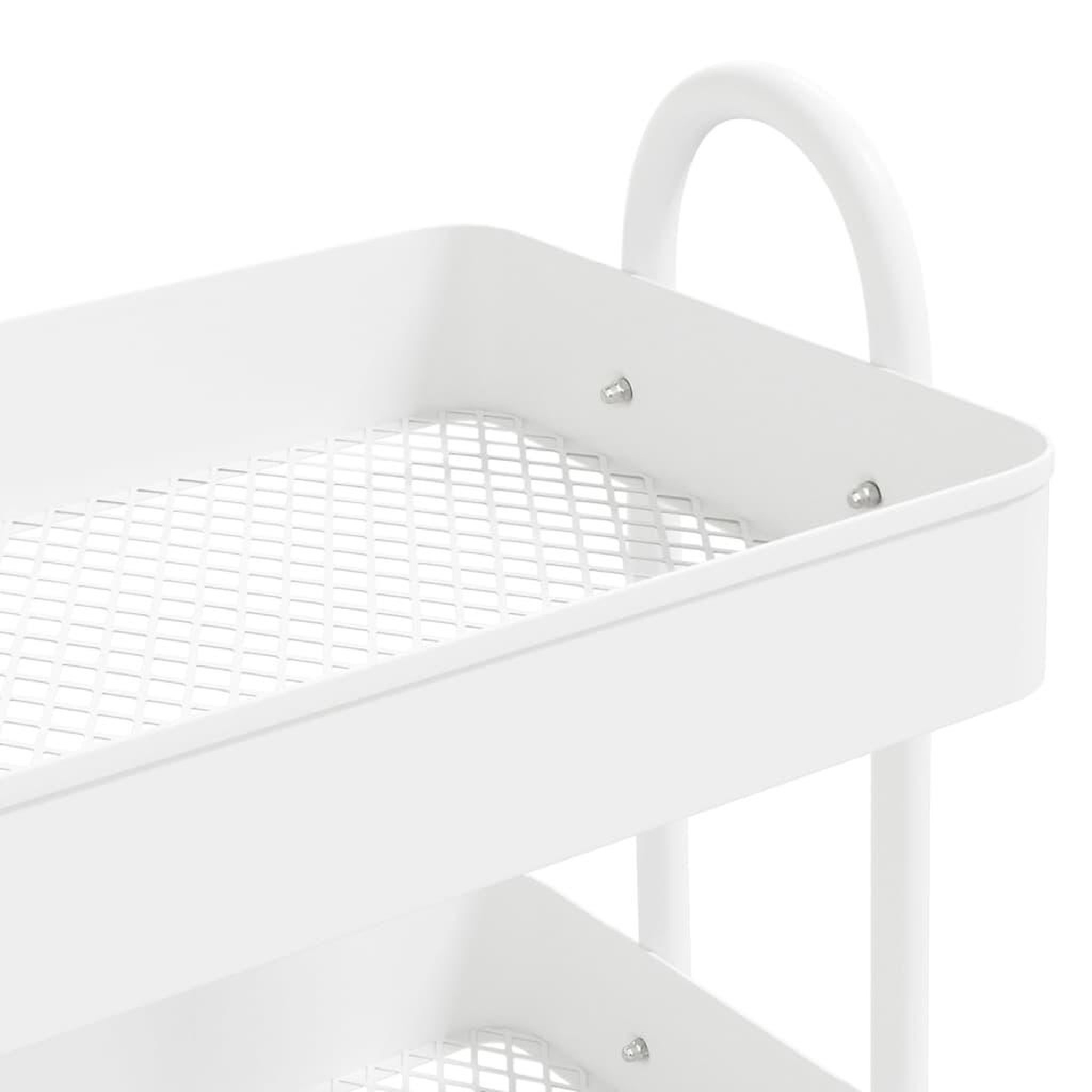 Voir la diapositive 5 : VIDAXL Chariot a 3 niveaux Blanc 43x34x79 cm Acier