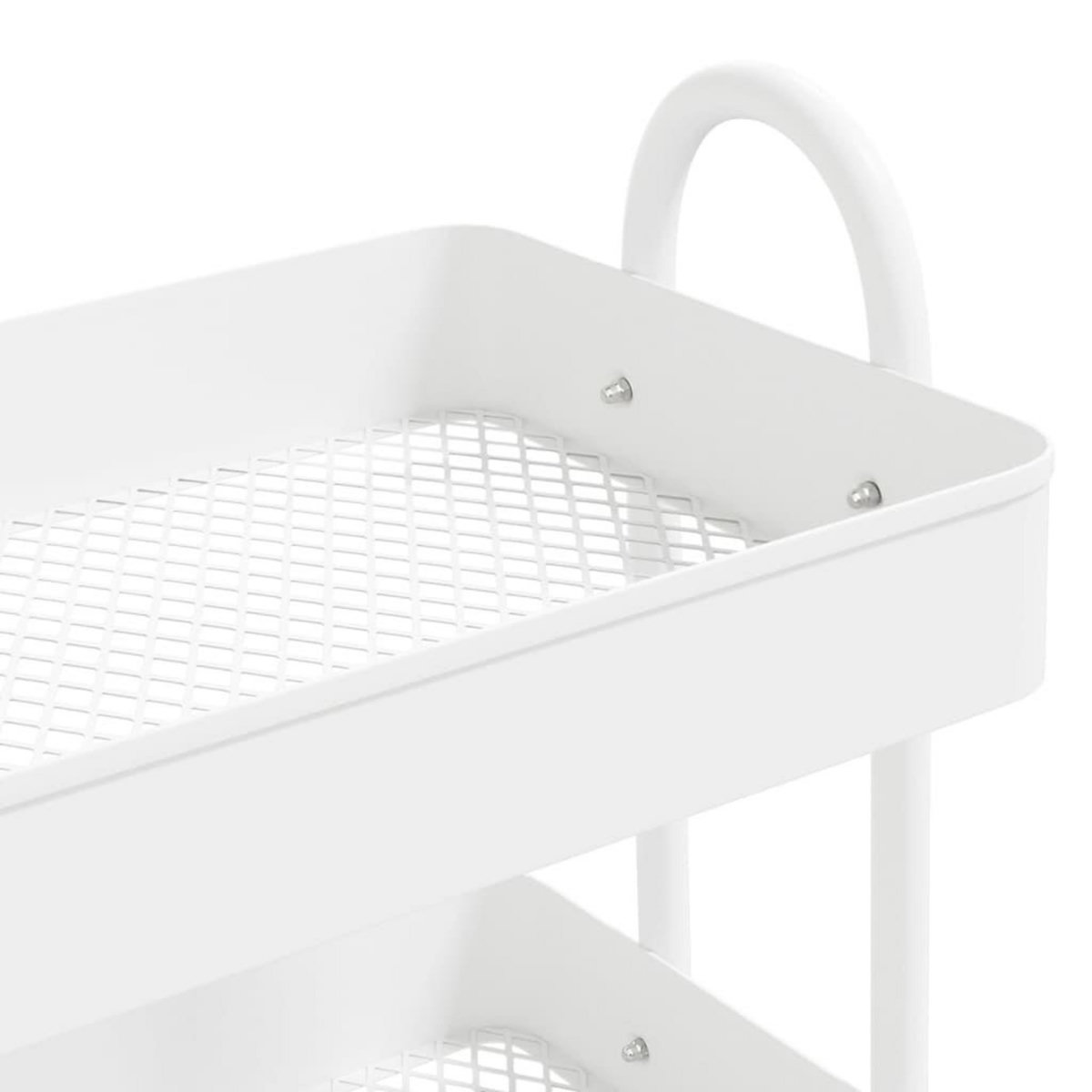 VIDAXL Chariot a 3 niveaux Blanc 43x34x79 cm Acier