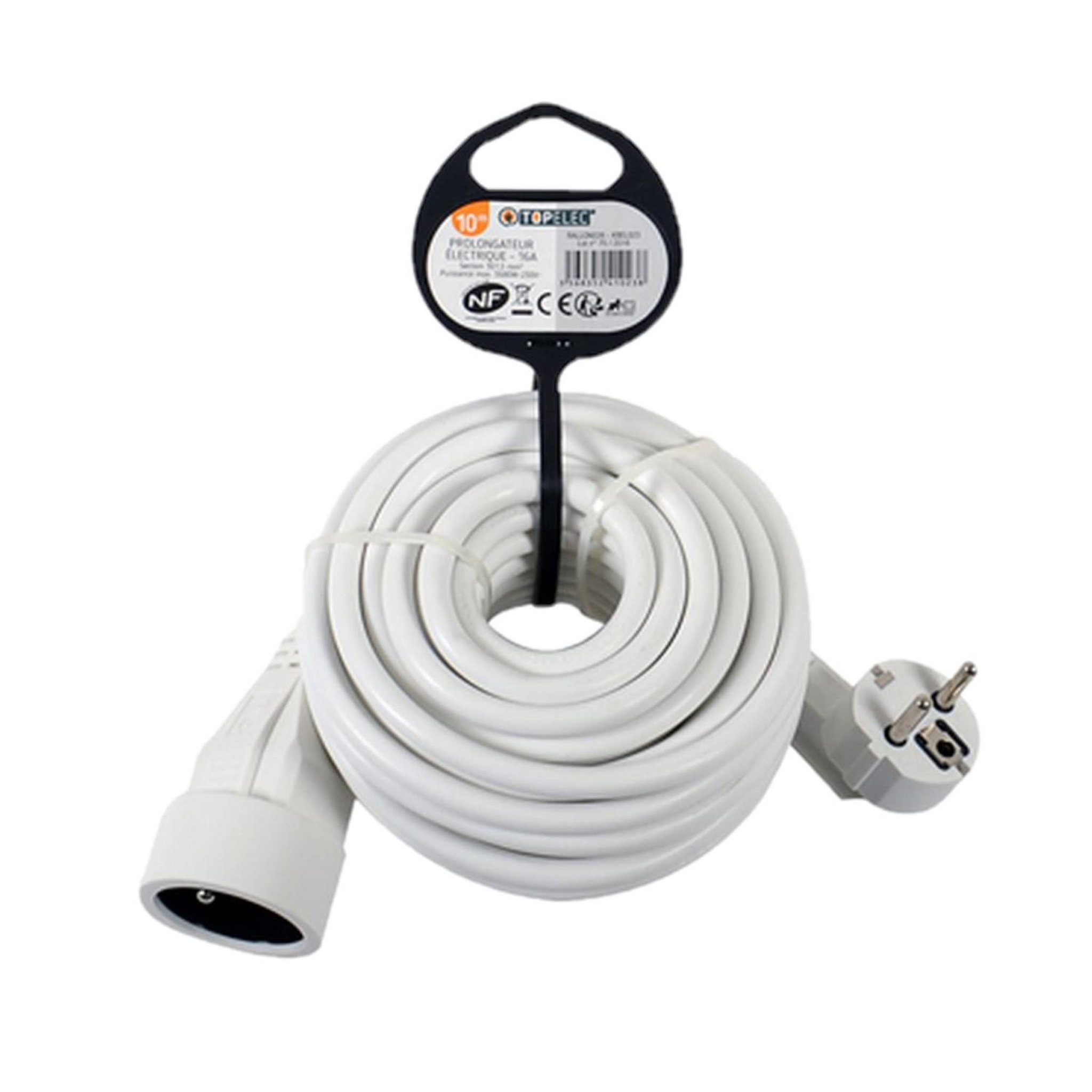 KB8 Rallonge 16a avec terre l.10 mètres - blanc