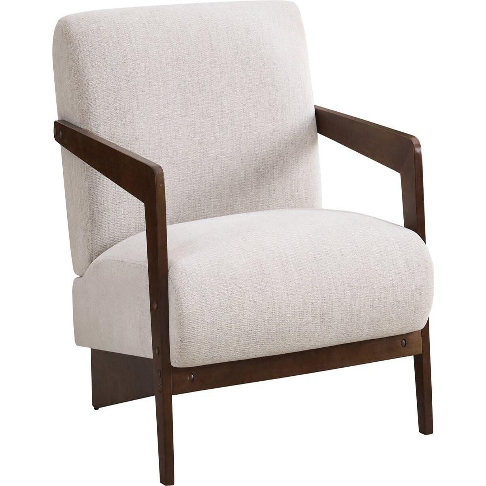Habitat et Jardin Fauteuil intérieur scandinave en bois et tissu  lena  - beige