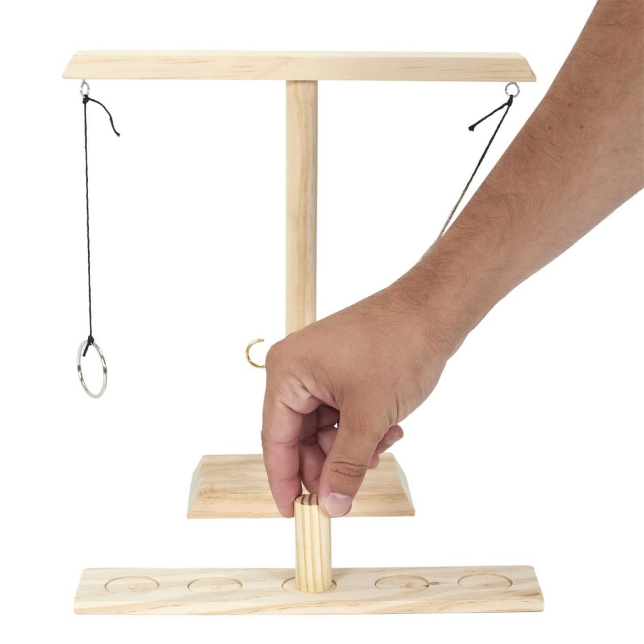 Voir la diapositive 4 : MISTER GADGET Jeu de lancer d'anneaux  bois  31cm naturel