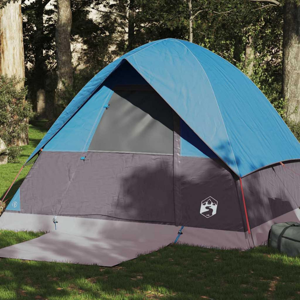VIDAXL Tente de camping a dome 4 personnes bleu impermeable