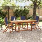 VIDAXL Chaises pliables de jardin lot de 4 bois d'acacia et textilene