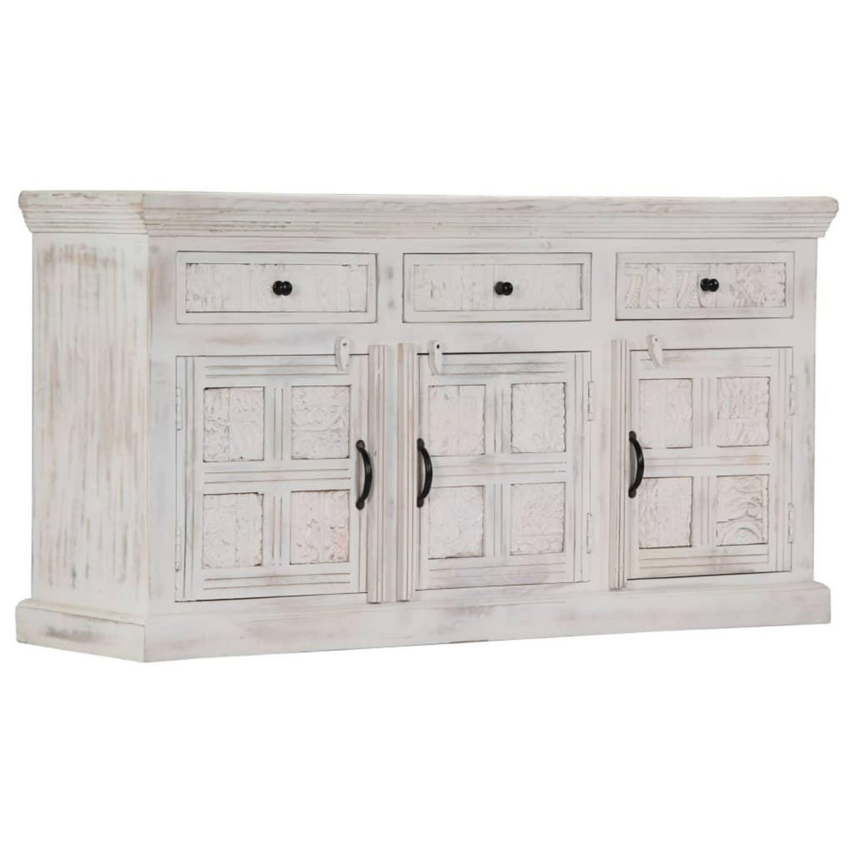VIDAXL Buffet Blanc 140x40x74 cm Bois de manguier massif