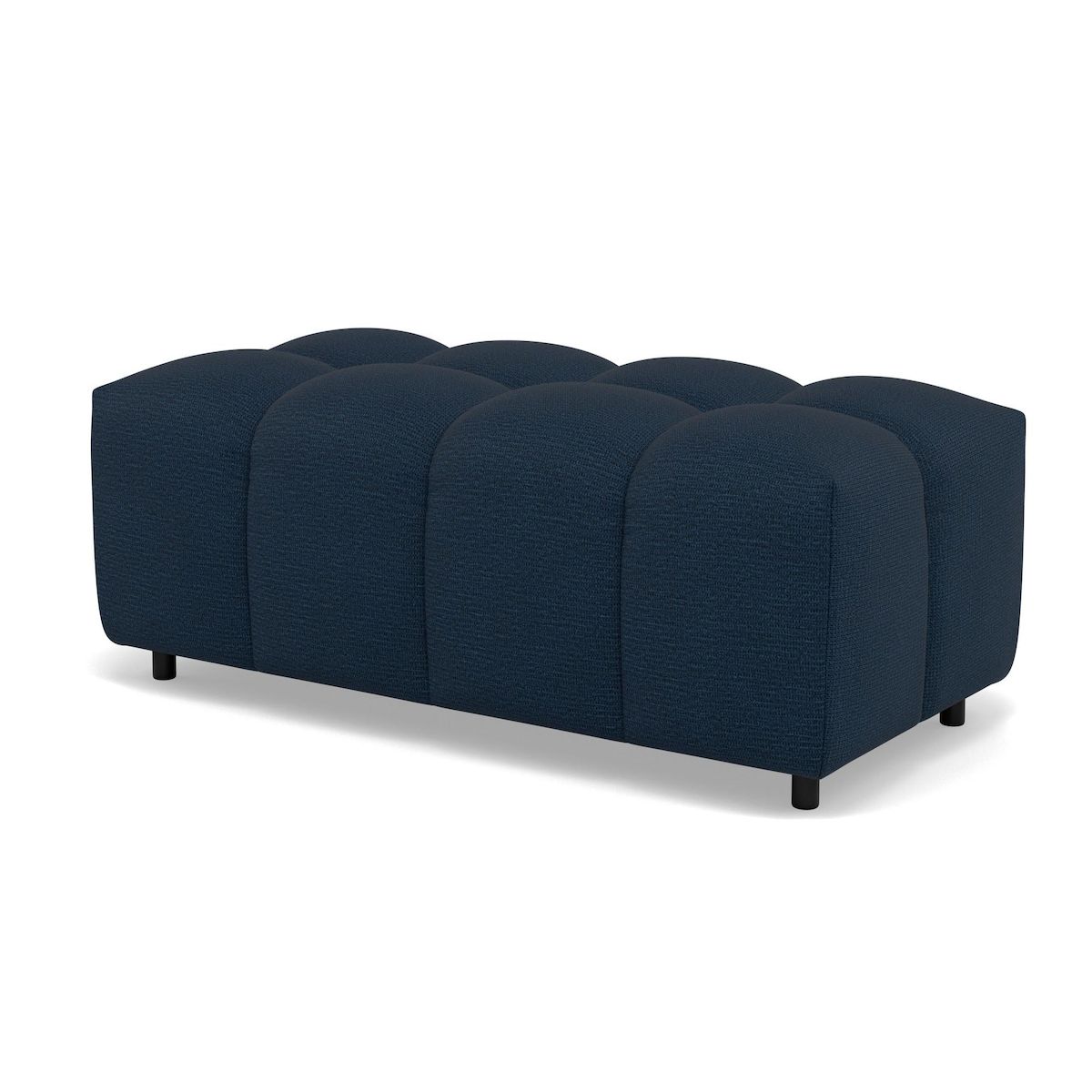 LISA DESIGN Adelaide - canapé d'angle réversible 4 places avec pouf d'appoint en tissu texturé