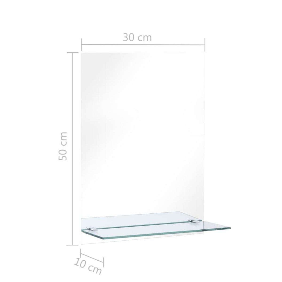 VIDAXL Miroir mural avec etagere 30x50 cm Verre trempe