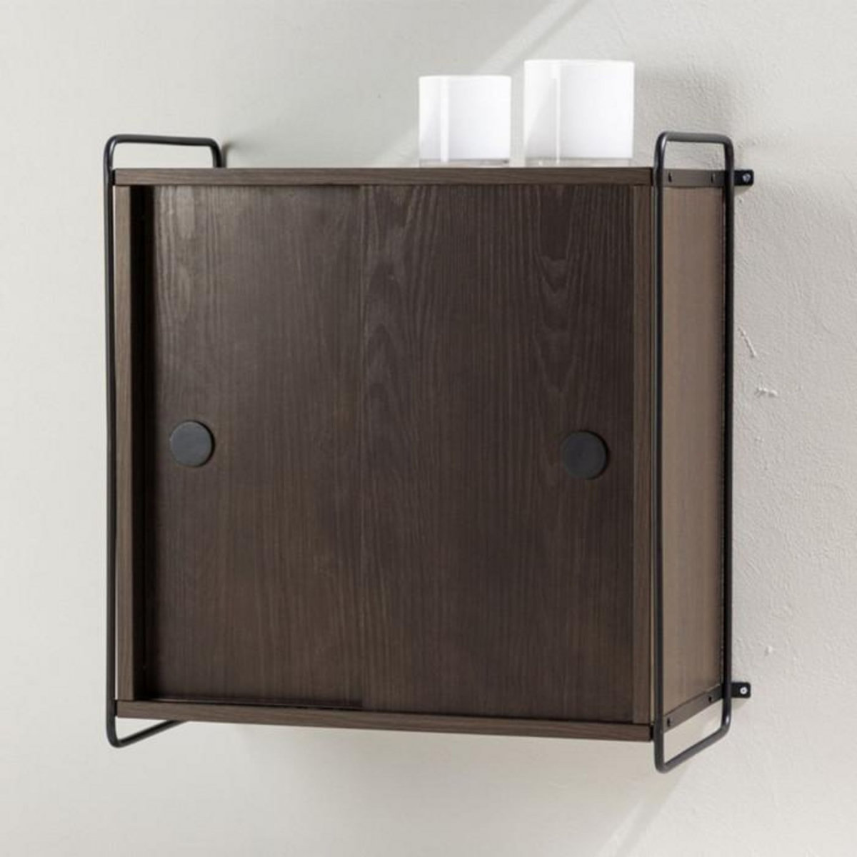 Paris Prix Étagère Murale 2 Portes  Paris  68cm Marron Foncé