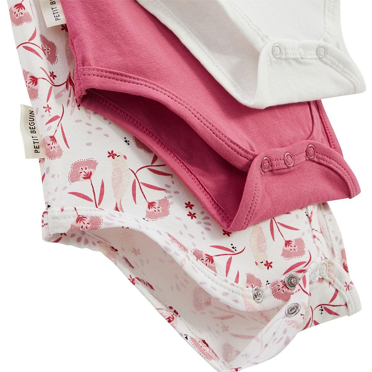 Petit Béguin Lot de 3 bodies bébé manches courtes Camila