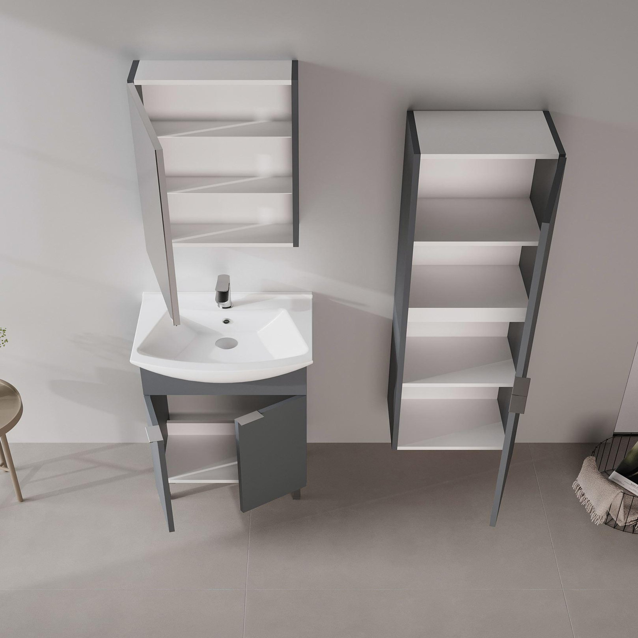Voir la diapositive 3 : Habitat et Jardin Meuble Vasque  Purus 55  - 55 x 50 x 83 cm - Matte Anthracite