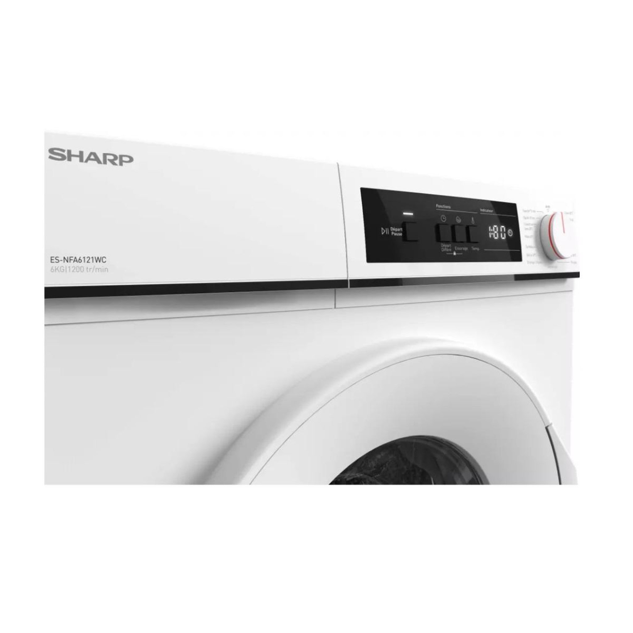 Voir la diapositive 5 : Sharp Lave-linge frontal 6kg 1200 tours/min - esnfa6121wc
