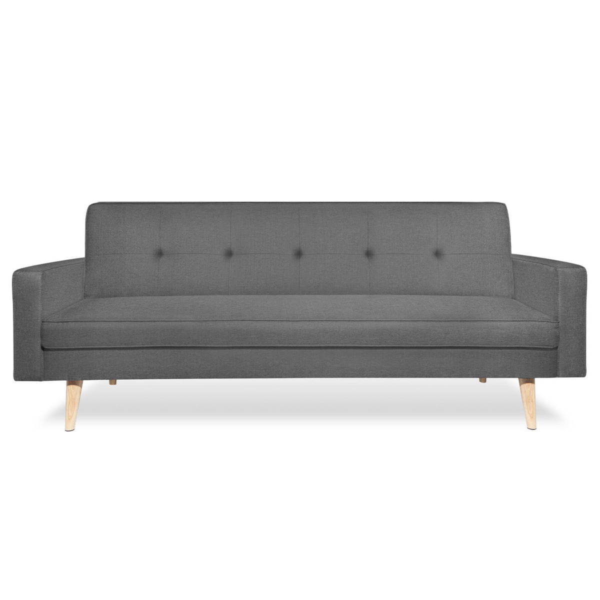 ID MARKET Canapé droit scandinave 3 places convertible LARS gris