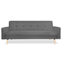 Voir la diapositive 4 : ID MARKET Canapé droit scandinave 3 places convertible LARS gris