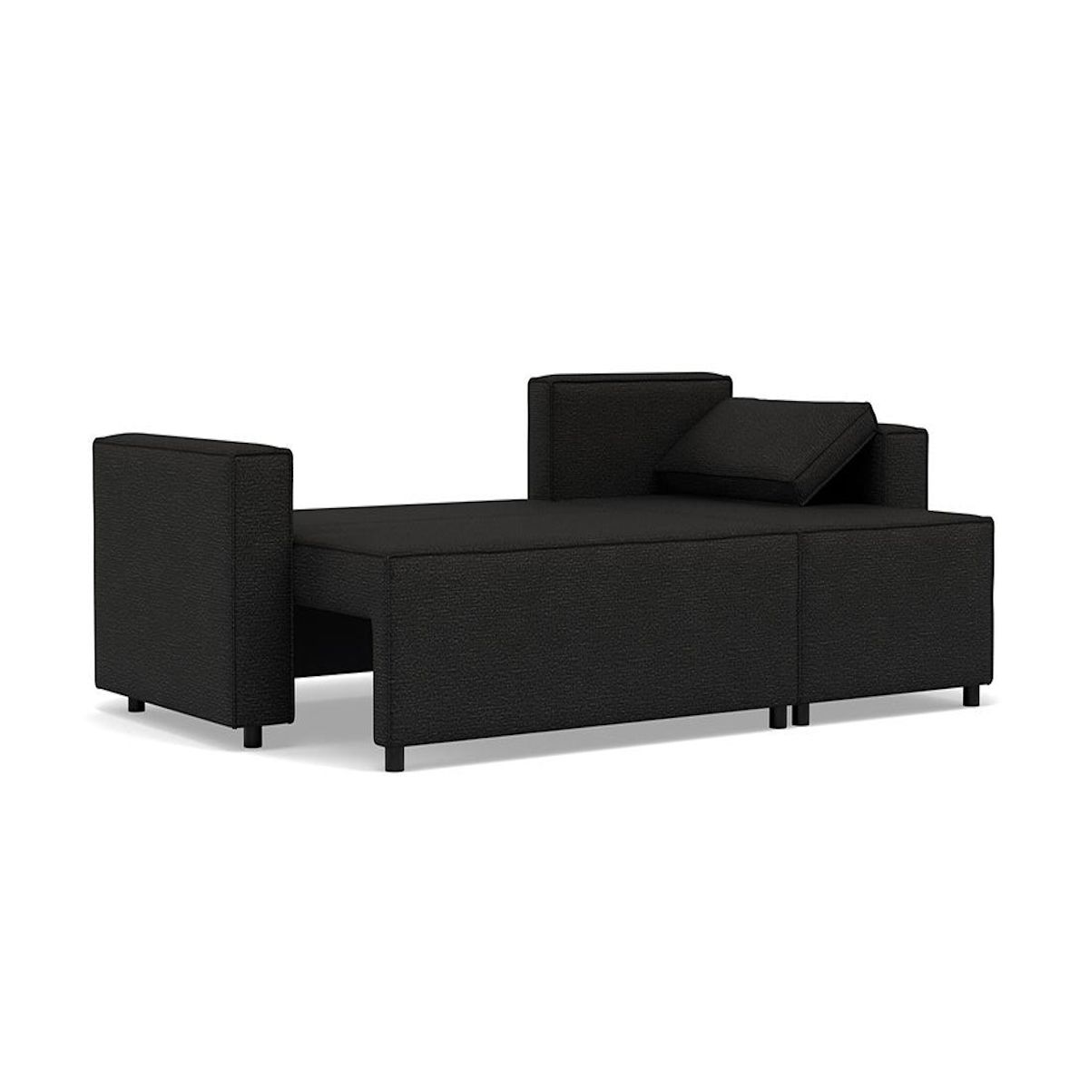 BEST MOBILIER Jonas - canapé d'angle réversible 4 places convertible avec coffre en tissu texturé