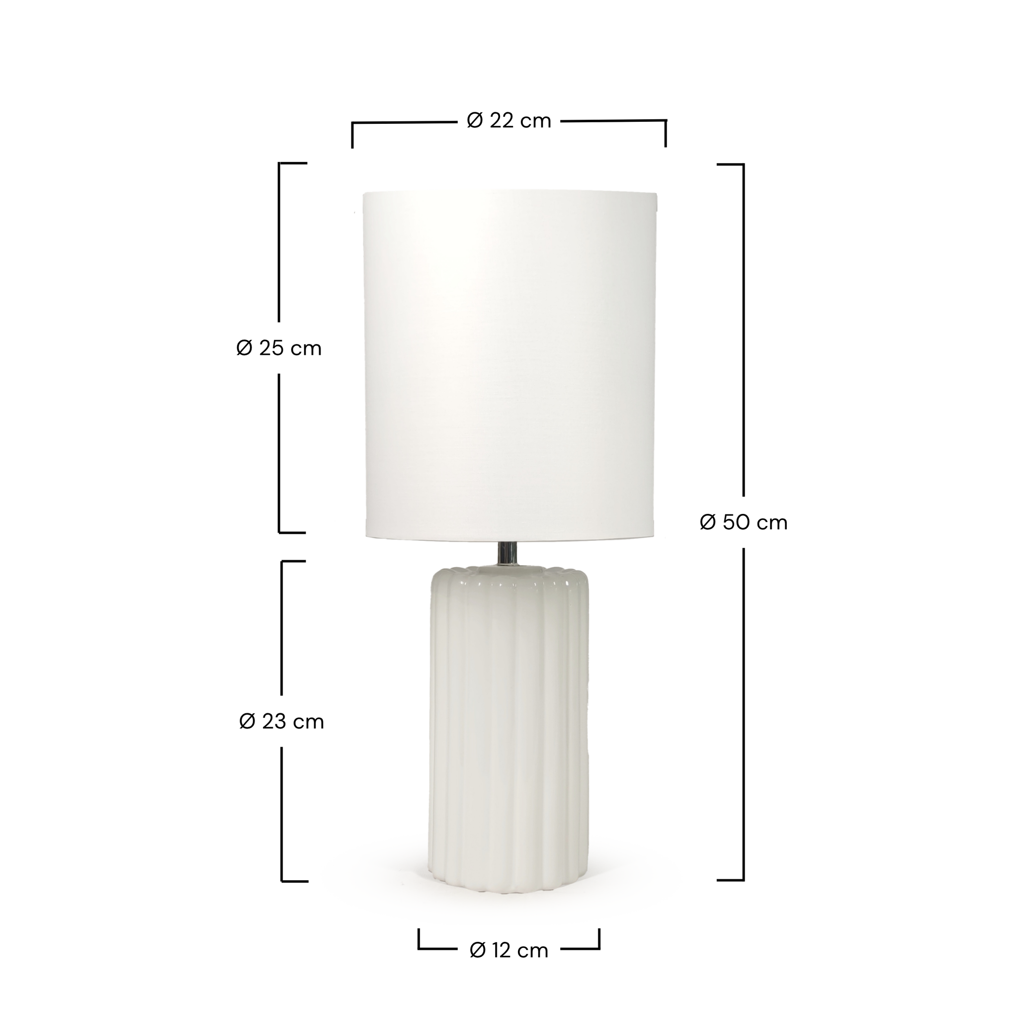 Voir la diapositive 4 : MAISON PAVANE Lampe à poser en céramique blanche-Palladio