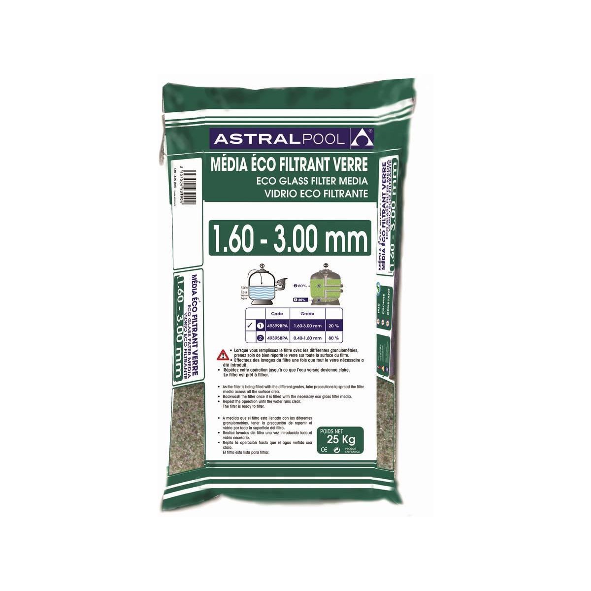 Habitat et Jardin Verre éco filtrant 1.6 - 3 mm - 25 kg