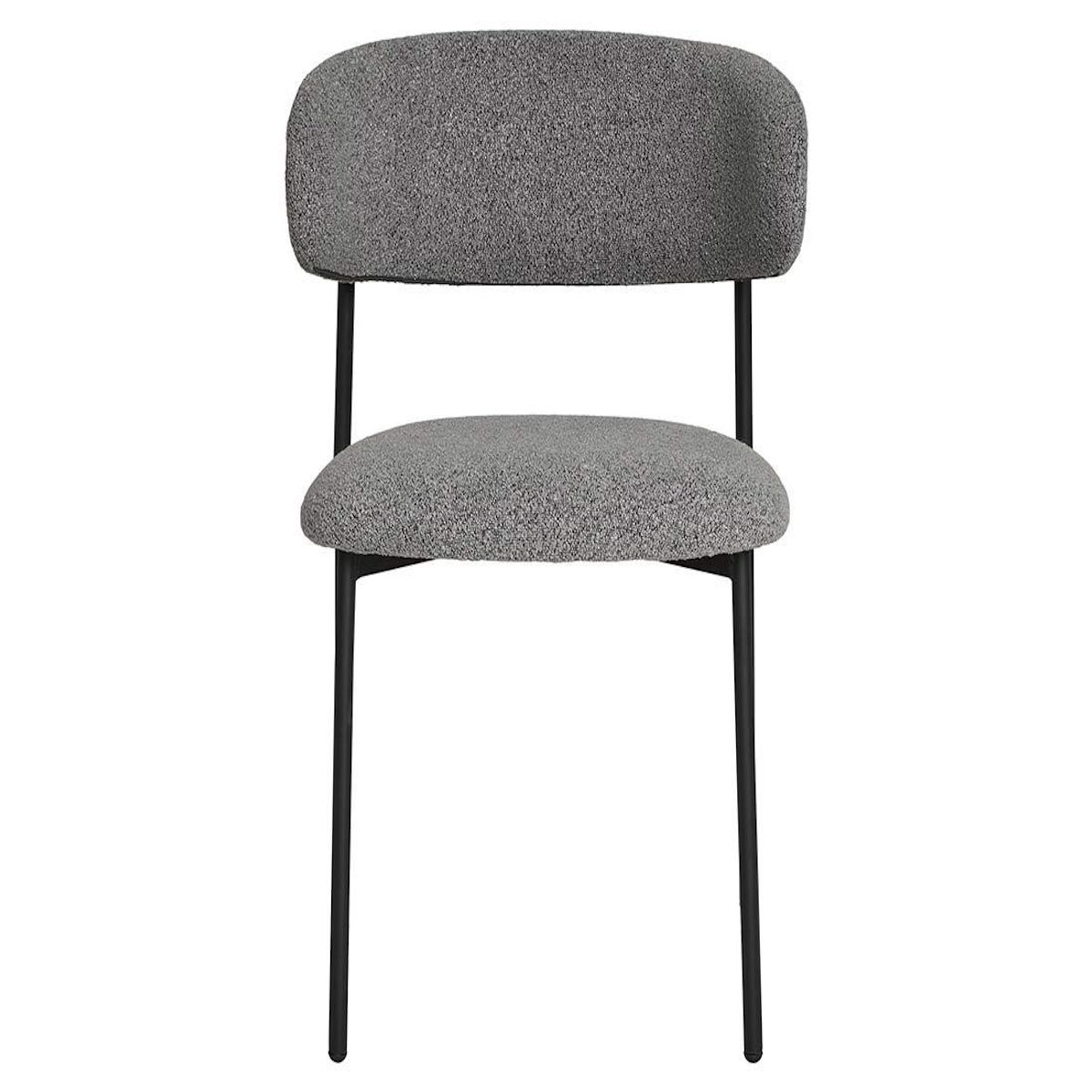 LISA DESIGN Erica - lot de 2 chaises en tissu bouclette - pieds en acier