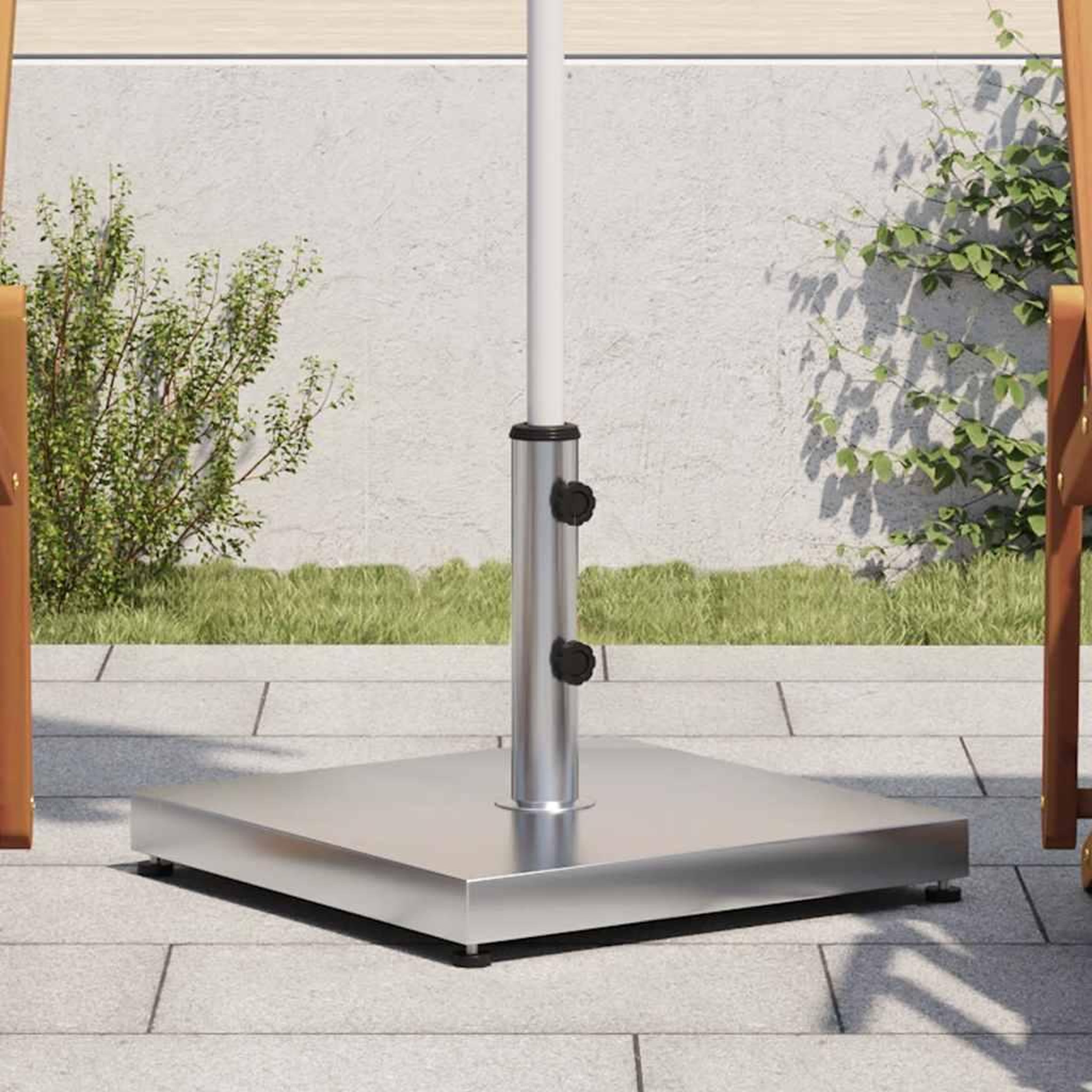 Voir la diapositive 2 : VIDAXL Base de parasol pour mats Ø32/38/48 mm 28 kg carre