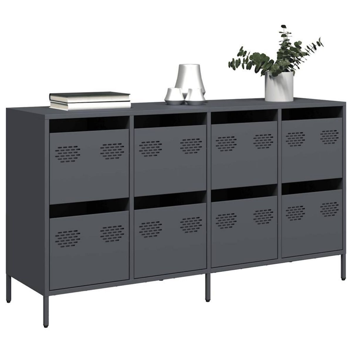 VIDAXL Buffet anthracite 135x39x73,5 cm acier lamine a froid