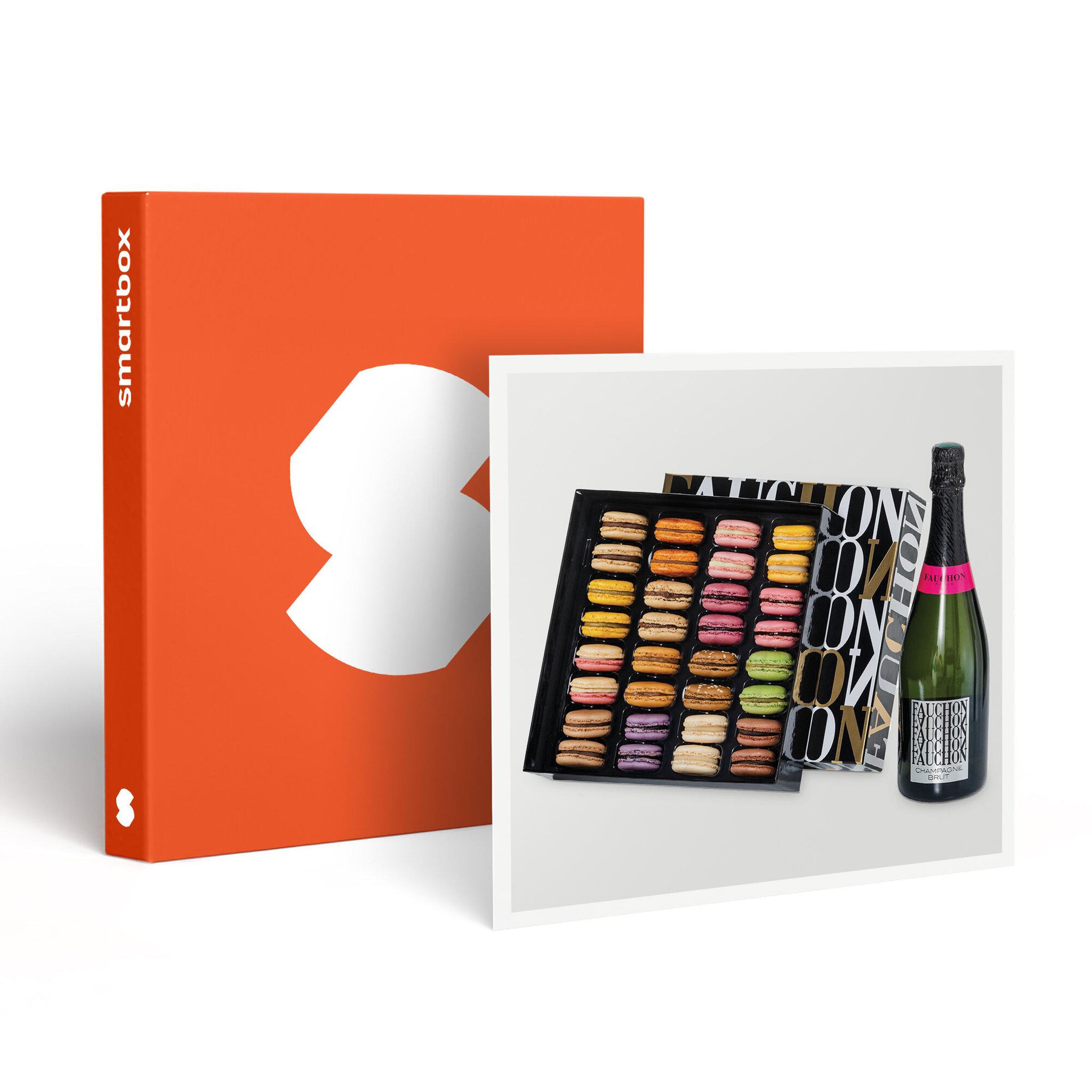 Smartbox Coffret signé fauchon : 32 macarons avec bouteille de champagne livré à domicile - coffret cadeau gastronomie