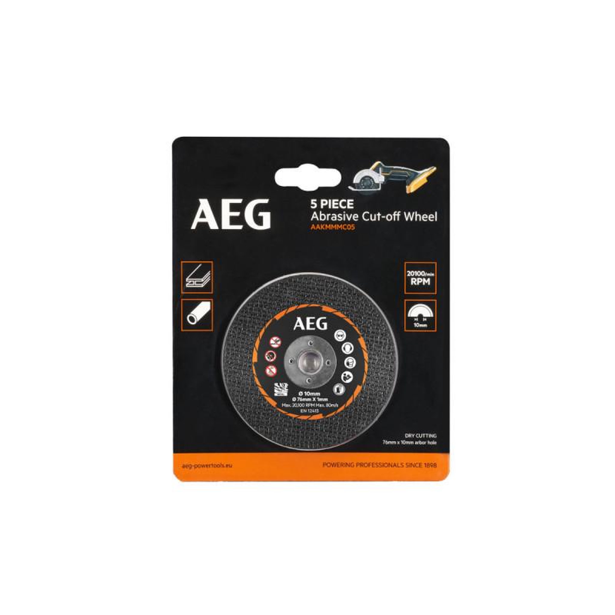 Voir la diapositive 3 : AEG 5 disques à tronçonner abrasifs aeg - 76mm - aakmmmc05