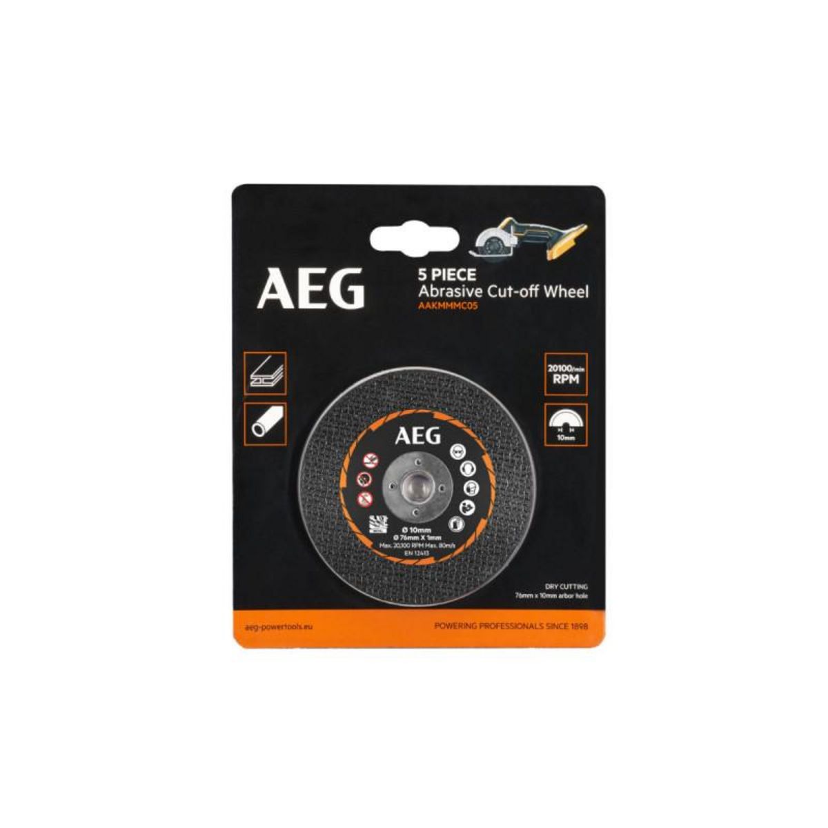 AEG 5 disques à tronçonner abrasifs AEG - 76mm - AAKMMMC05