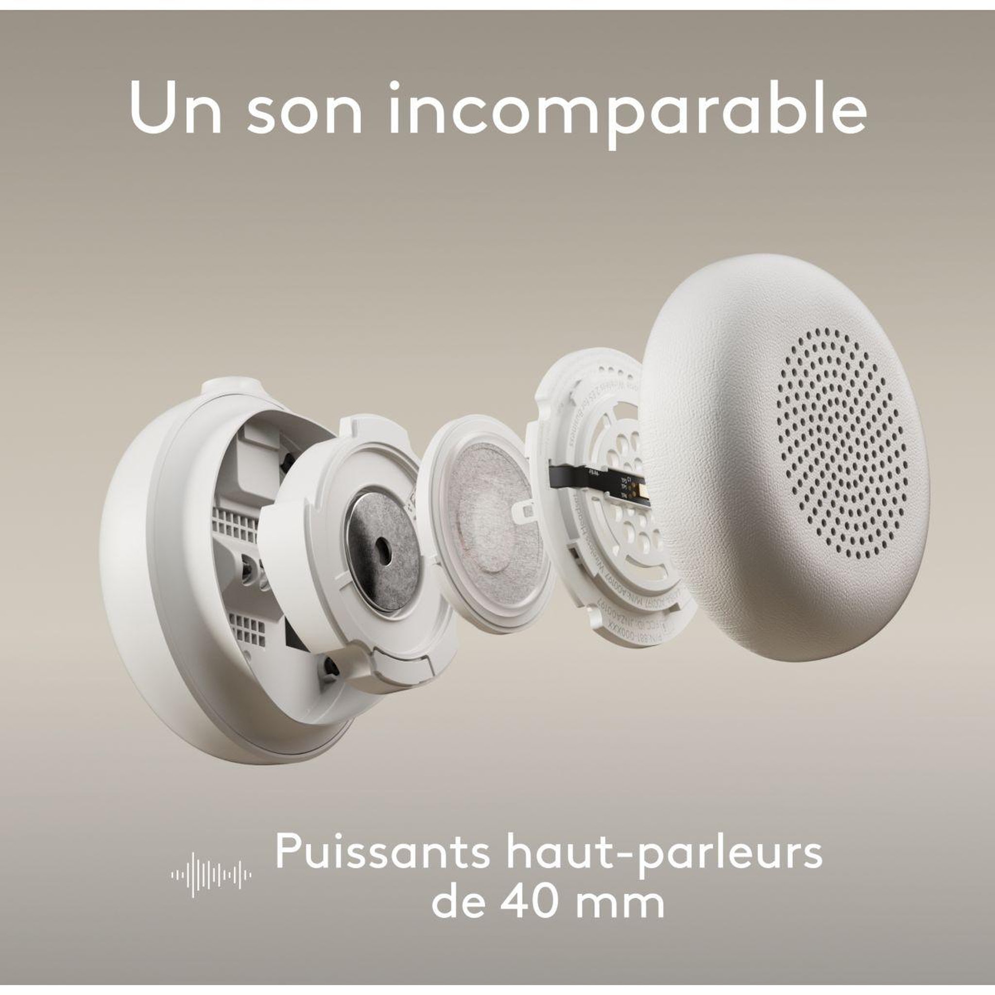 Voir la diapositive 4 : Logitech Micro-casque zone wired 2 off white
